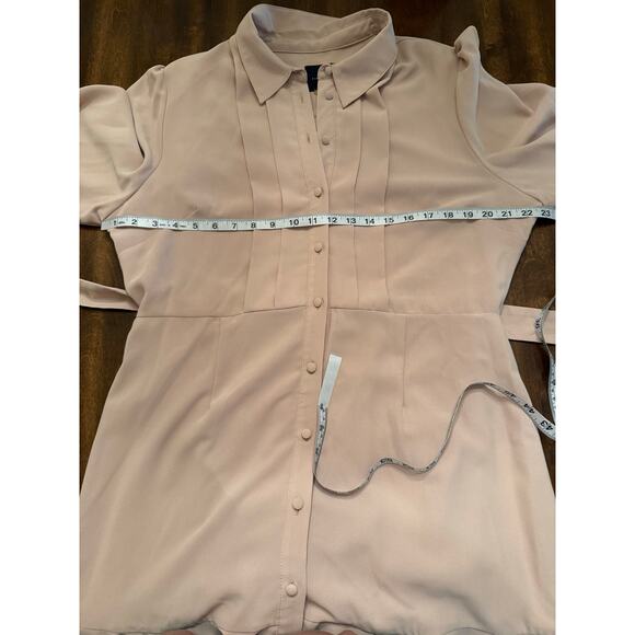 NEW Alex Marie Women's Sand Long Sleeve Jesse Button Up Dress Size 16 - Picture 9 of 12